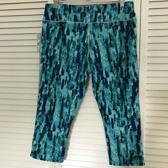 Layer 8 Performance Cropped Pants, NWT, Sz L, Teal - Picture 2 of 3